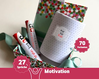 Refranes motivacionales Duplo banderolas regalo personalizado motivación estímulo mensaje DU kit de emergencia para nervios fuertes comida nerviosa