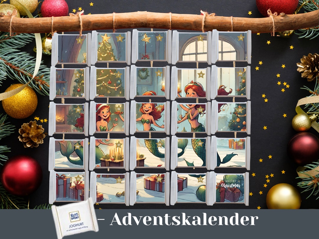 Advent Calendar Mermaid Advent Calendar to Fill (Download Now) Etsy