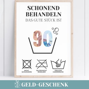 Geldgeschenk 90 Geburtstag lustiges Geschenk Oma DIY Geburtstagsgeschenk Opa Gutschein Last Minute Geschenk Großeltern Geschenk Nachbar