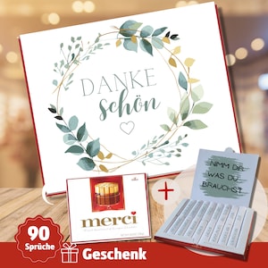 Geschenk Dankeschön für ihn sie Grußkarte 90 MERCI Banderolen Aufkleber personalisiertes Geschenk Kollegin Kollege Lehrer Kita Erzieherin