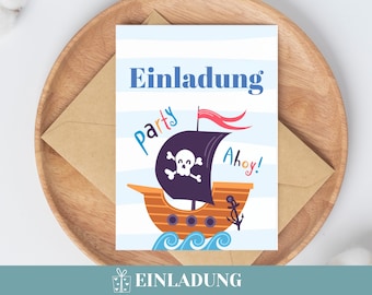 Invitation Birthday Children Birthday Invitation Pirates Invitation Children's Birthday Pirates Sea Invitation Pirate Birthday Boys Water