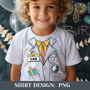 Scientifique anniversaire Costume expériences enfants Halloween carnaval Costume fête à thème fête bébé douche repassage Film Cricut bricolage