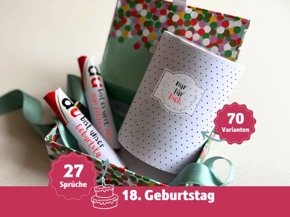 18 Geburtstag Junge Mädchen Freund Tochter Sohn Duplo Banderole endlich 18 Geburtstagsgeschenk personalisiertes Geschenk DIY Völljährigkeit