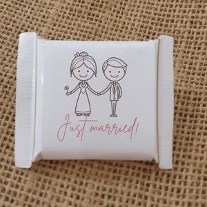 Wedding Gift Ritter Sport Mini Banderoles Guest Gift Chocolate give away Table Decoration just married Wedding Decoration DIY Registry Office Church