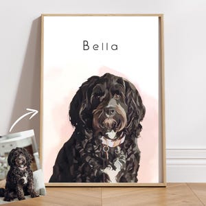 Portrait von Foto Hund Cartoon-Portrait individuelles Porträt Hundefreund Geschenk Hundebesitzer Portrait Haustier Illustration Foto Poster