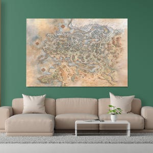 Mount And Blade Bannerlord Map Art, Map Canvas, Gaming Map Canvas, Map Wall Art / Canvas e pôster Impressão premium de alta qualidade