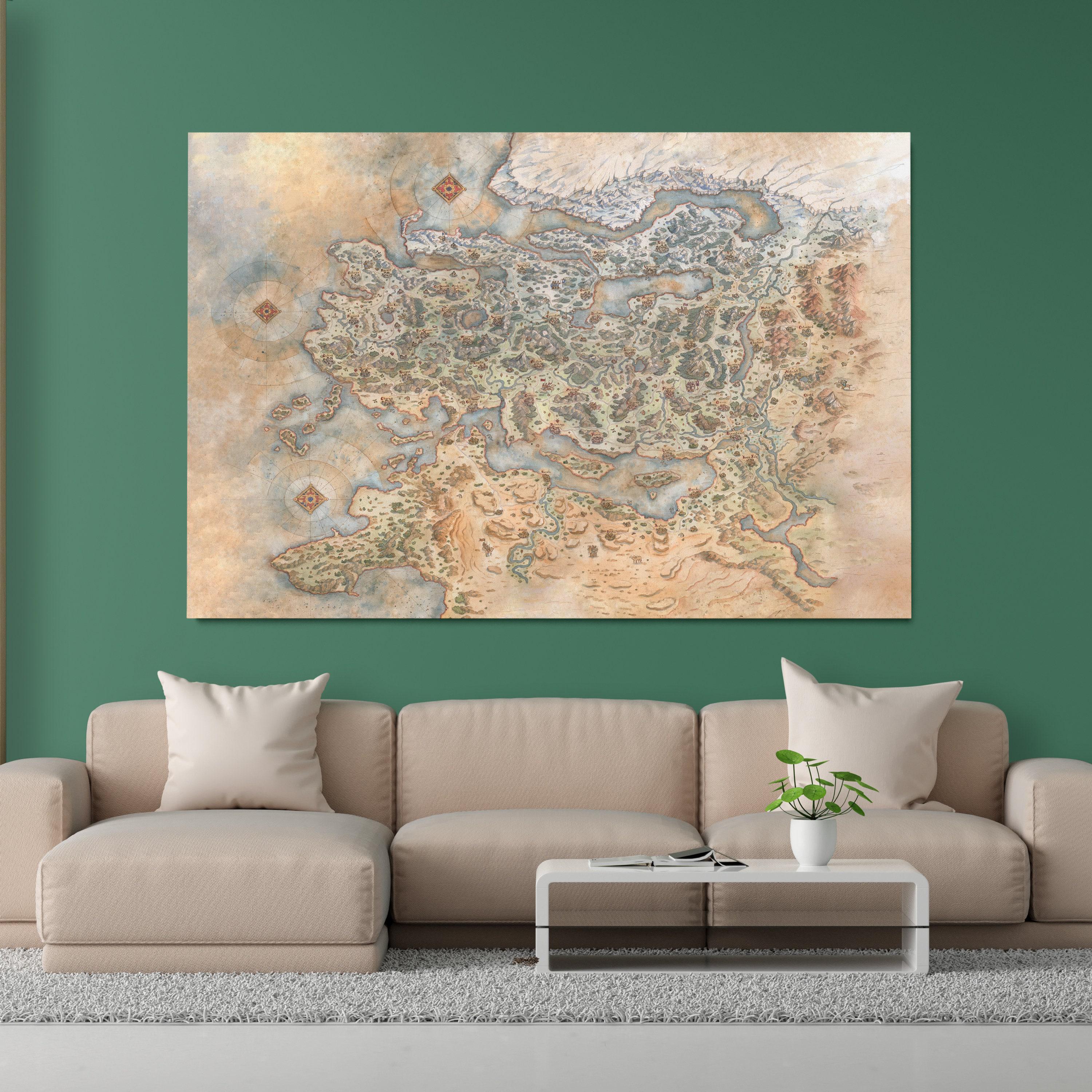 Mount And Blade Bannerlord Map Art, Map Canvas, Gaming Map Canvas, Map Wall Art / Canvas and Poster High Quality Premium Print