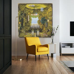 JACEK YERKA - Surrealismus Kunstwerk, Surreale Malerei, Abstrakte Szenerie, Jacek Yerka Kunst / Leinwand und Poster High Quality Premium Print