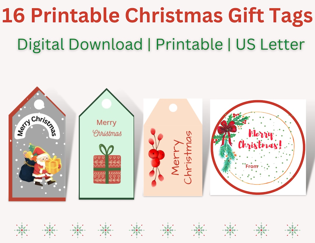 Printable Gift Tags, Traditional Christmas Gift Tags, Instant Download, US Letter Size Printable, Holiday Labels - Etsy printable-gift-tags-traditional-christmas-gift-tags-instant-download-us-letter-size-printable-holiday-labels-etsy