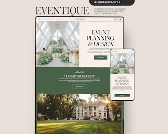Squarespace Website Template, Event Planner Modern Website theme, Event Planning, Portfolio Website, Wedding planner, Squarespace template