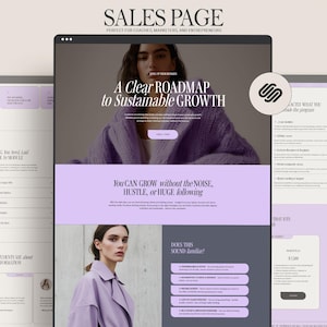 Squarespace Sales Page Template – Lavender Theme – Coaching, Marketing, Course Launch, Service Business Website