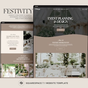 Event Planner Decorator Squarespace Website Template, Event Planning Template,  Wedding Planner Portfolio Website, Squarespace template