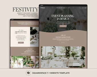 Event Planner Decorator Squarespace Website Template, Event Planning Template,  Wedding Planner Portfolio Website, Squarespace template