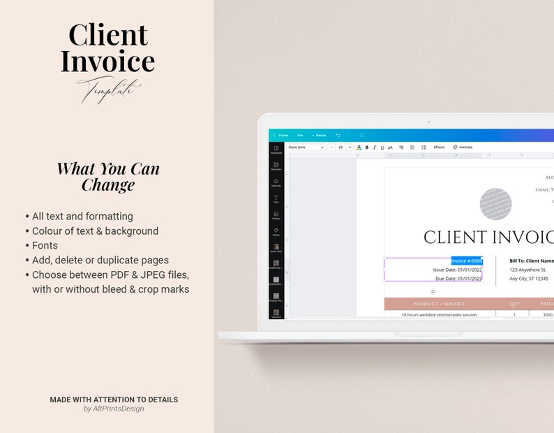 Invoice Template for Photographers Photography Invoice - Etsy