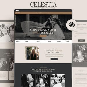 Photography Squarespace Website Template, Wedding Photographer Website, Squarespace 7.1 portfolio template