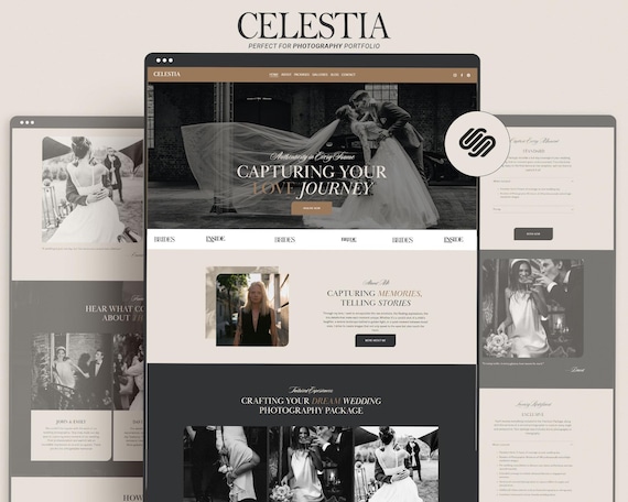 Photography Squarespace Website Template, Wedding Photographer Website, Squarespace 7.1 portfolio template