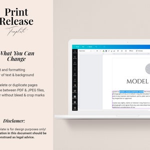 Minor Release Computer Editable Model Release Template for Photographers, Photography Form ...