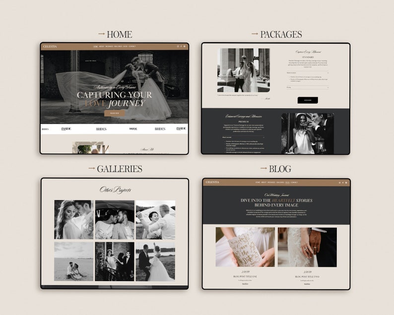 Photography Squarespace Website Template, Wedding Photographer Website, Squarespace 7.1 portfolio template image 4
