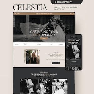 Wedding Photographer Squarespace Website Template, Photography portfolio   Website, Squarespace 7.1 template