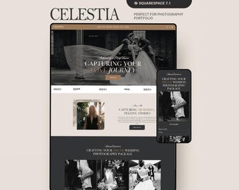 Websitesjabloon bruiloftfotograaf Squarespace, fotografieportfoliowebsite, Squarespace 7.1-sjabloon
