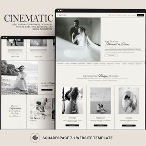 Photographer Squarespace Website Template, Editorial Wedding Photography Portfolio Website, Squarespace 7.1 template