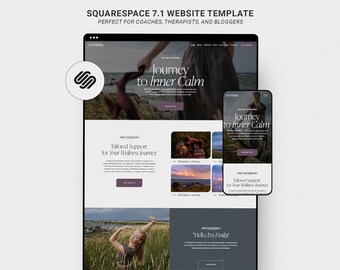 Squarespace Website Template for Wellness Coach, Therapist Squarespace Template, Holistic Counselor Website, Wellness Website