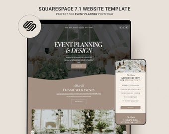 Squarespace Website Template, Event Planner Decotator, Modern Website theme, Event Planning, Portfolio Website, Wedding Squarespace template