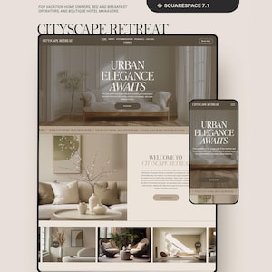 Modern Squarespace Website Template - Perfect for Airbnb, Vacation Homes, Short-Term Rentals, Accommodation Services, Hotels, Bookings