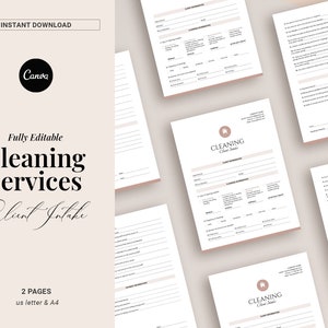 Editable Client Intake Form Template, Cleaning Service Business Form ...