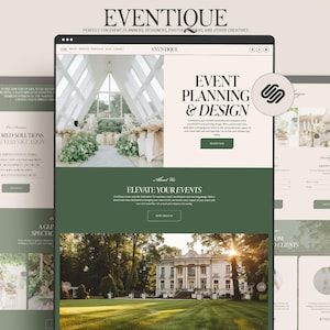 Event Planner Squarespace Website Template, Event Planning Template, Photographer Portfolio Website, Wedding planner, Squarespace template