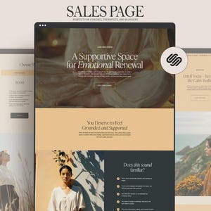 Clarity Sales Page Website Template – One Page Squarespace Website template for Coaches, Therapists, Wellness & Course Creators