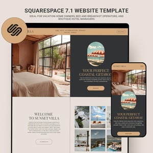 Squarespace Website Template, Airbnb, Short-Term Vacation Rental, Accommodation Services, Hotels Website Template, Guest Houses Bookings