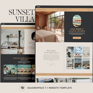 Squarespace Short-Term Rentals Website Template, Vacation Rental, Accommodation Services, Hotels Website Template, Guest Houses Bookings