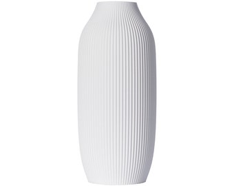 Blumenvase Stella M 22,5cm / WASSERDICHT / Dekovase für Schnitt-/ Trockenblumen /  Vase  / Pampasgras / Trockenblumen / Schwarz Weiß