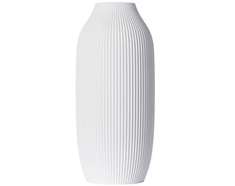 Vase décoratif 3D Stella XL 38 cm, vase de sol pour fleurs séchées en herbe de la pampa, vase de fleurs noir ou blanc, vase de table