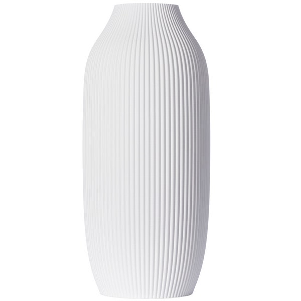 3D Vase Dekovase Stella XL 38cm Bodenvase Vase für Pampasgras Trockenblumen Schwarz (Black) o. Weiß (White) Blumenvase Tischvase