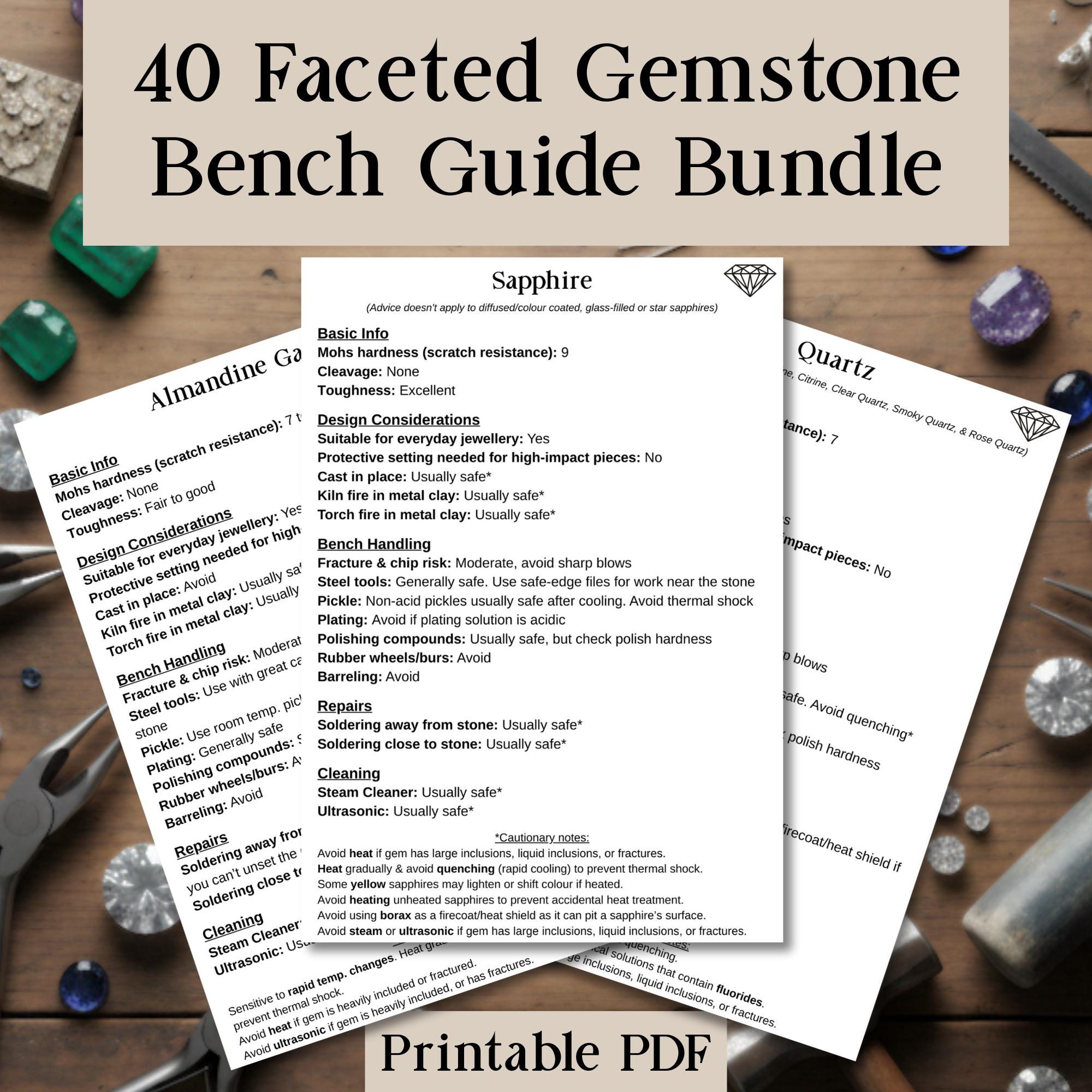 Faceted Bead Guide.pdf 40 Gemstone Bench Guide Cheat Sheets - Commonly Faceted Gems Bundle ...