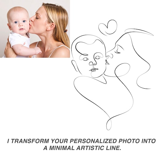 Custom One Line Drawing from Photo: Tattoo Art Line (Digital Vector File)