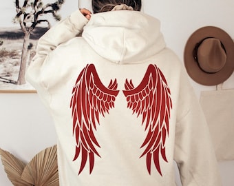 Angel Hoodie, Aesthetic Hoodie, Wings Hoodie, Trendy Hoodies, Design on