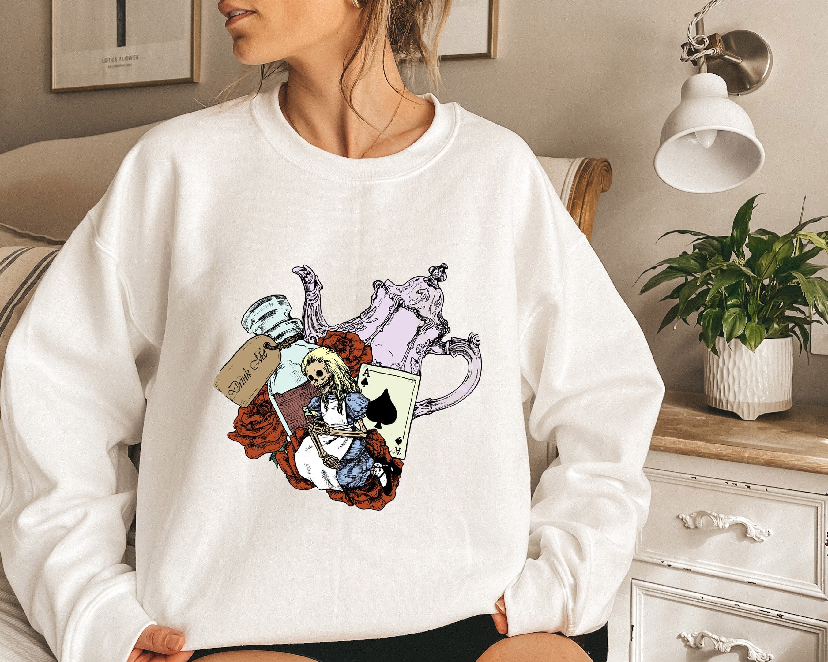 Discover Spooky Alice Witch Sweatshirt, Alice In The Wonderland Halloween