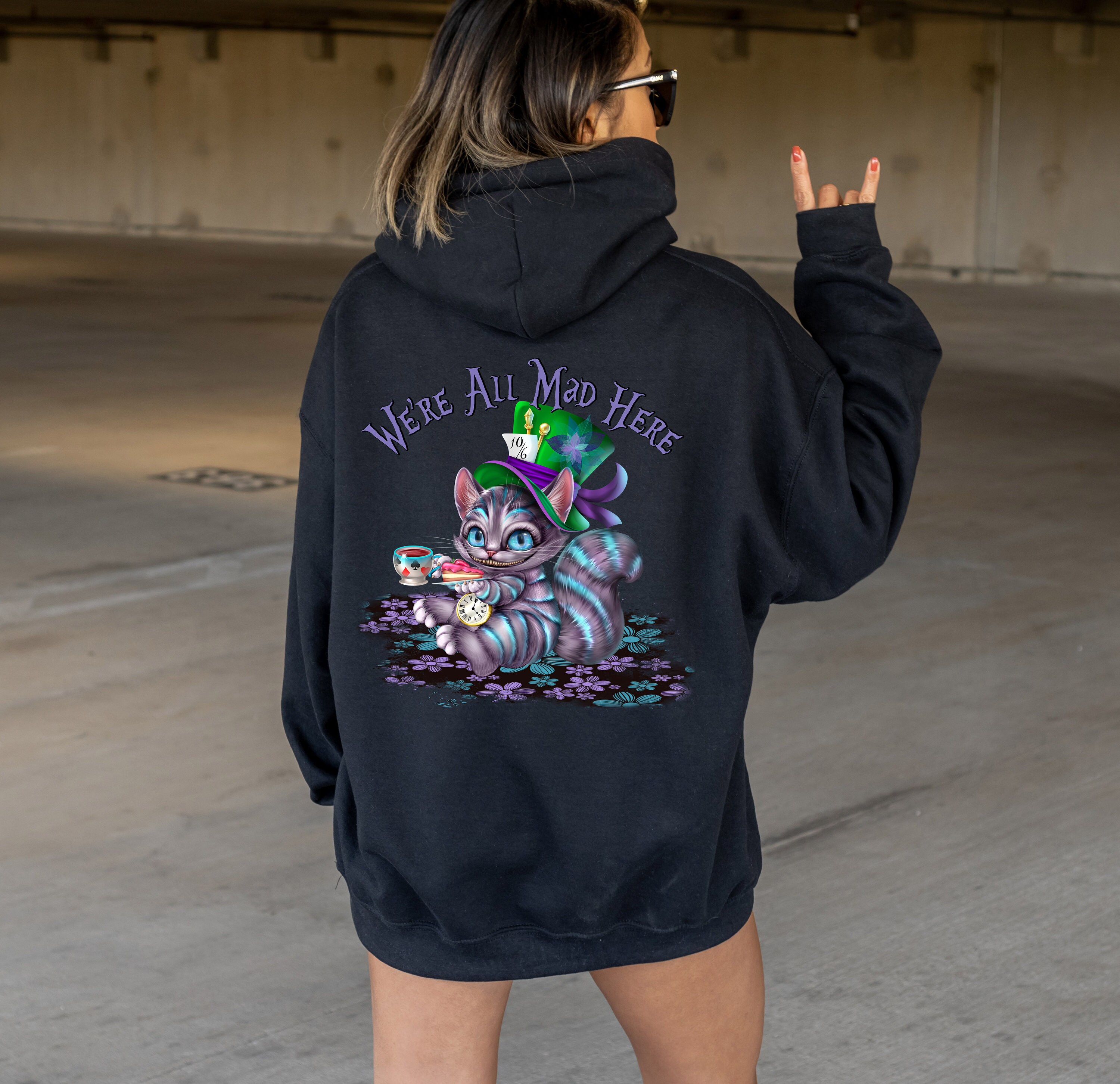 Cheshire Cat Hoodie Alice Cheshire Cat Alice in Wonderland Etsy