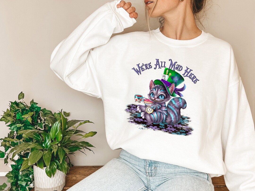Cheshire Cat Sweatshirt Cheshire Cat Disney Sweatshirt Alice Etsy