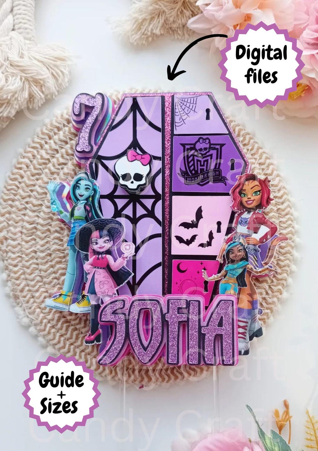 Monster High Cake Topper Instant Download Files and Guide to Make - Etsy