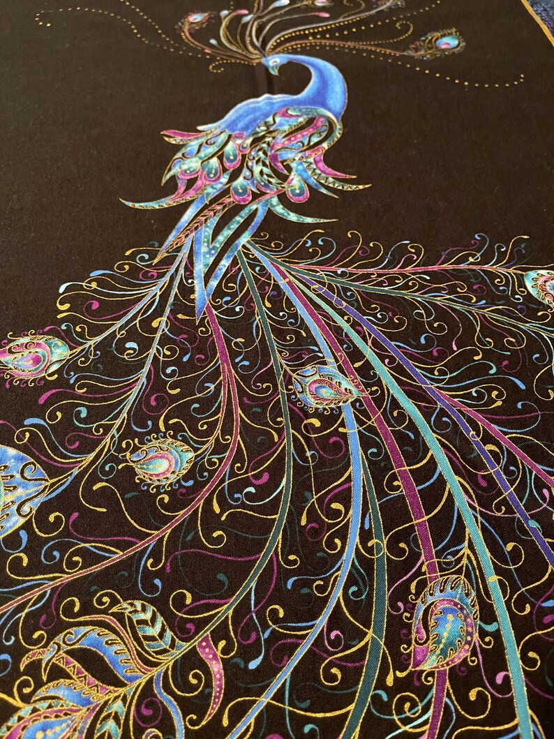 Metallic Peacock Lap Quilt Etsy