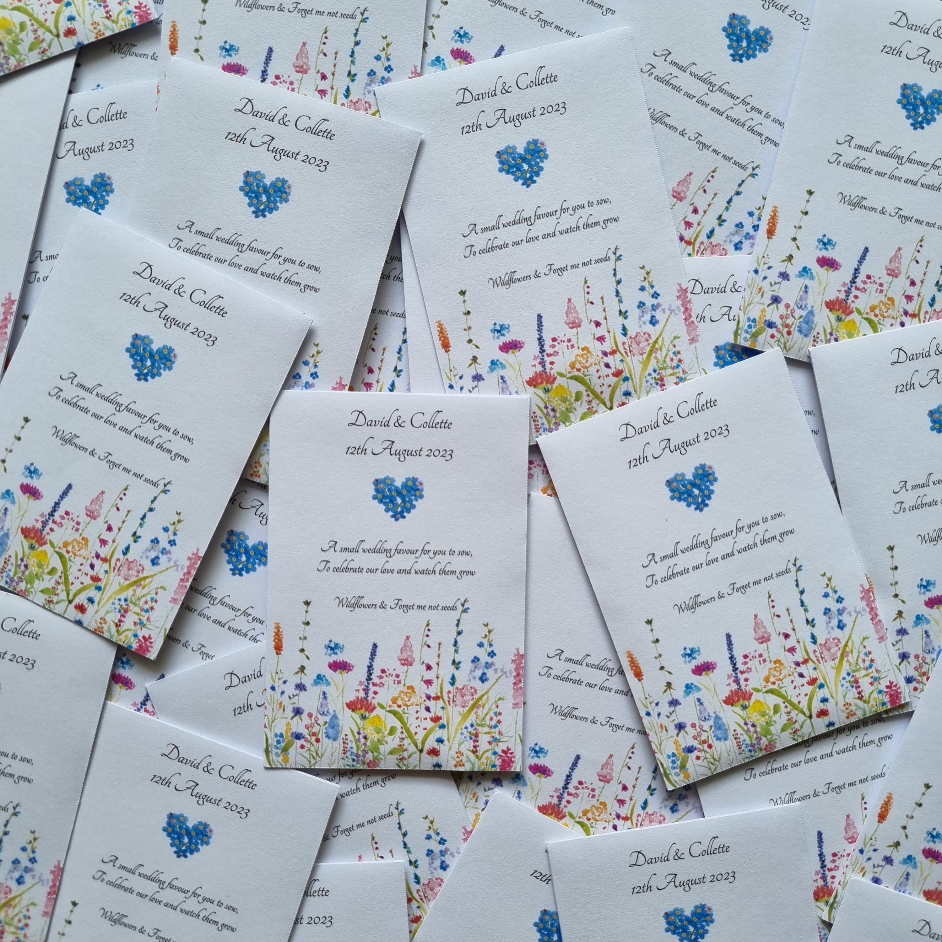 Cadeaux de mariage personnalisés avec graines de fleurs