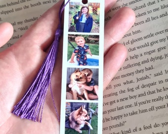 Personalised metal bookmark Photos christmas photo reader gift teacher present bookworm xmas mothers day stocking filler birthday him her