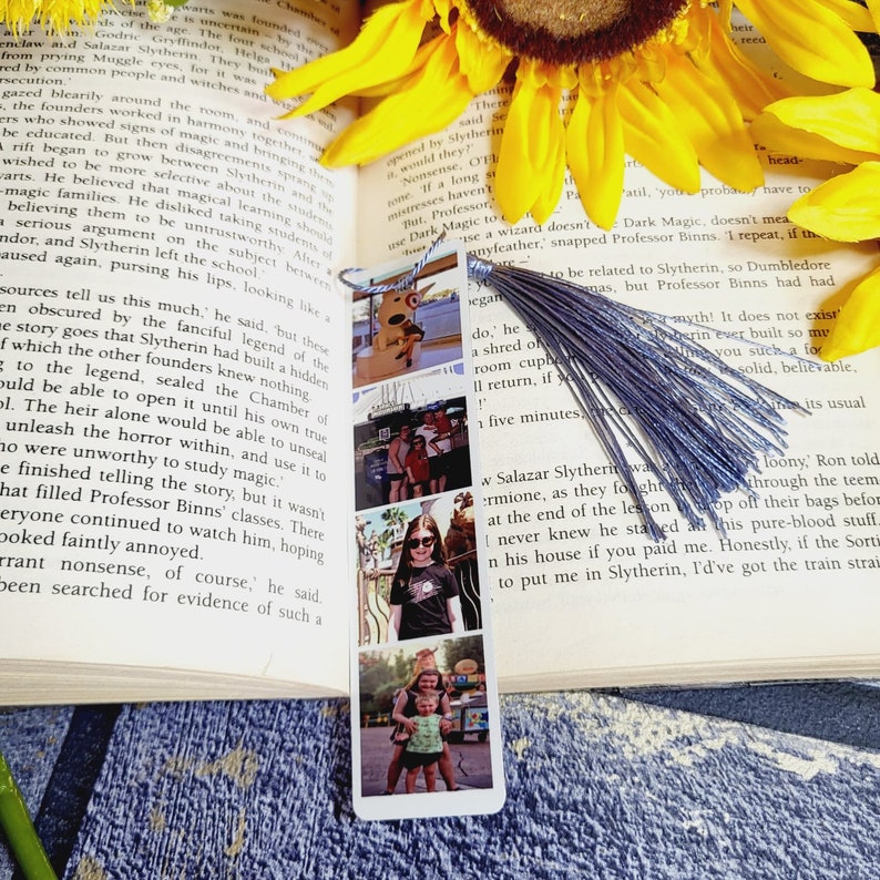 Personalised metal bookmark Photos christmas photo reader gift teacher present bookworm xmas mothers day stocking filler birthday him her image 3