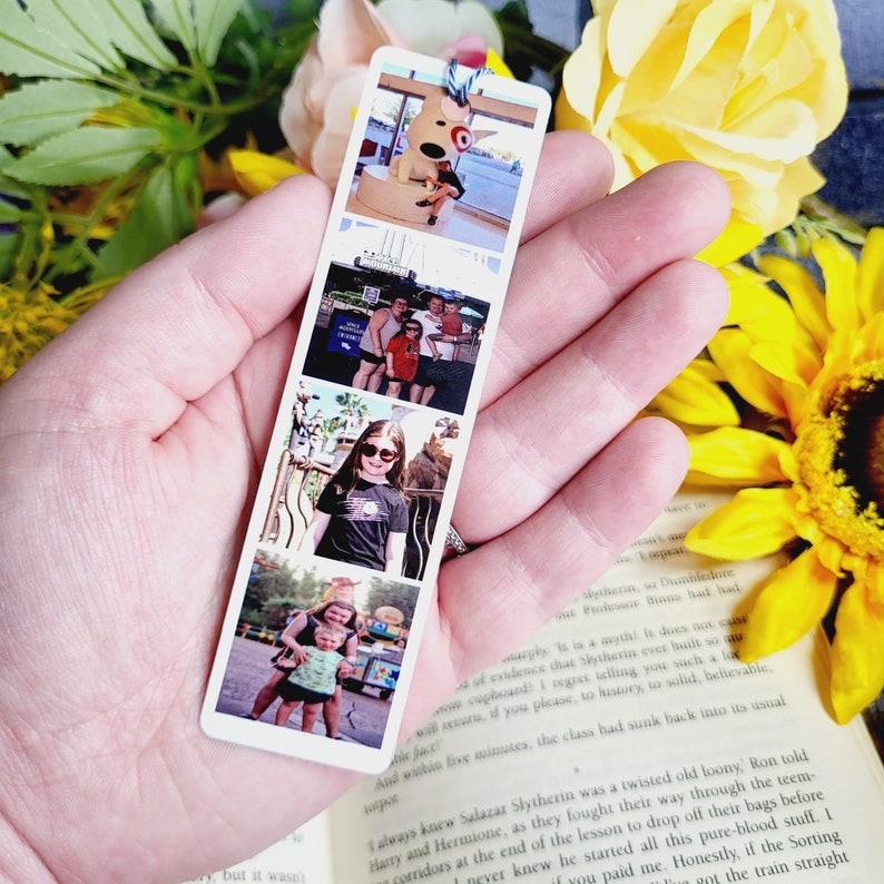 Personalised metal bookmark Photos christmas photo reader gift teacher present bookworm xmas mothers day stocking filler birthday him her image 6