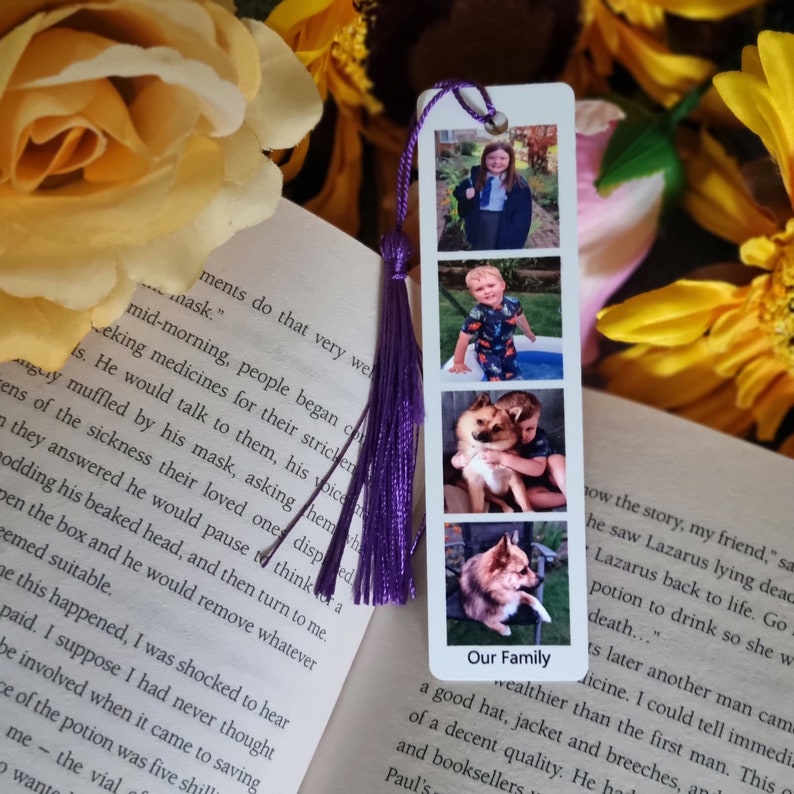 Personalised metal bookmark Photos christmas photo reader gift teacher present bookworm xmas mothers day stocking filler birthday him her image 5