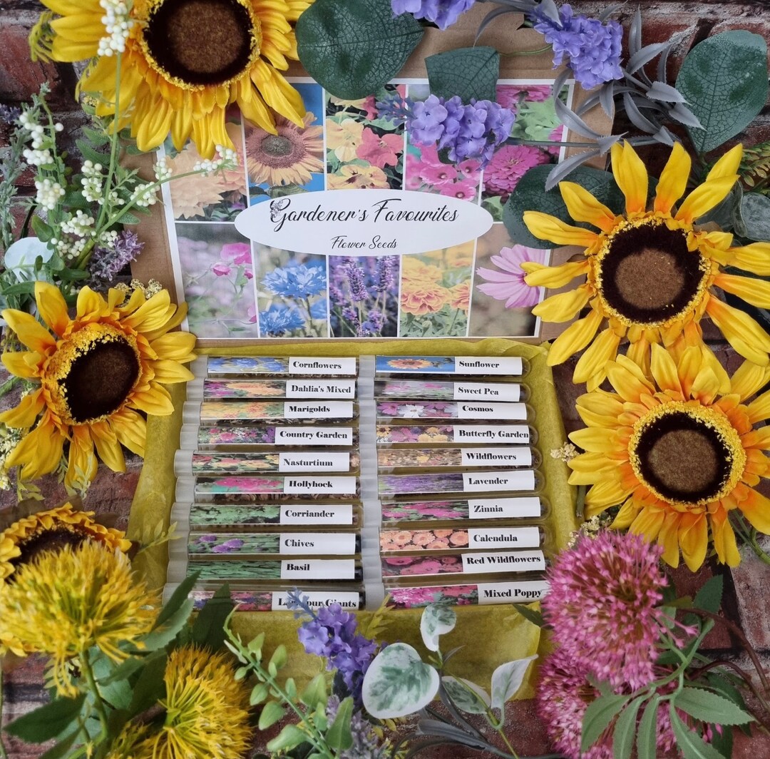 Gardeners Favourites Flower & Herb Seed Collection Handmade With